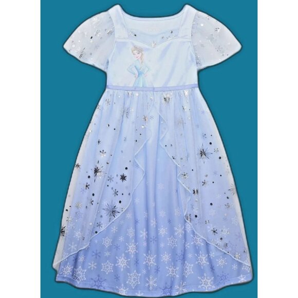 DISNEY FROZEN ELSA Toddler Girls Fantasy Nightgown SIZE 4T Cosplay Dress NEW - Picture 2 of 9